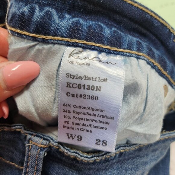 Kancan Distressed Skinny Zipper Ankle Denim Blue Jeans Women's 28 - Picture 7 of 8